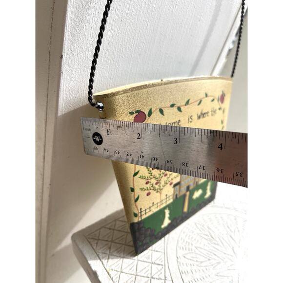 Tin Wall Pocket Country Decor Metal Bucket Home Is Where The Heart Is Mail Slot - Picture 3 of 10